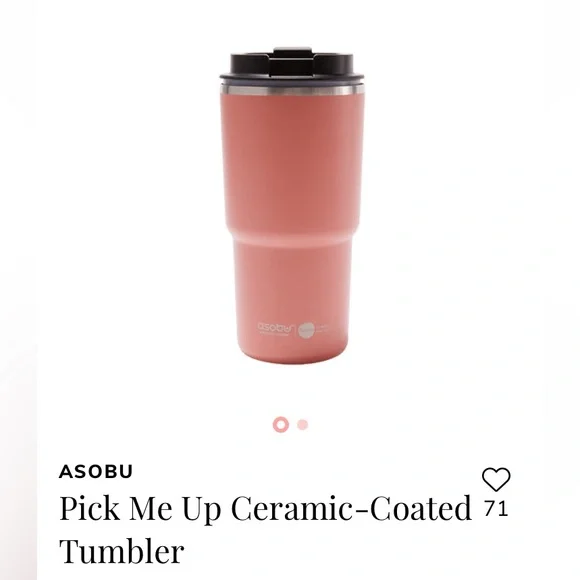 Asobu Pink Ceramic-Coated Tumbler - Picture 1 of 4